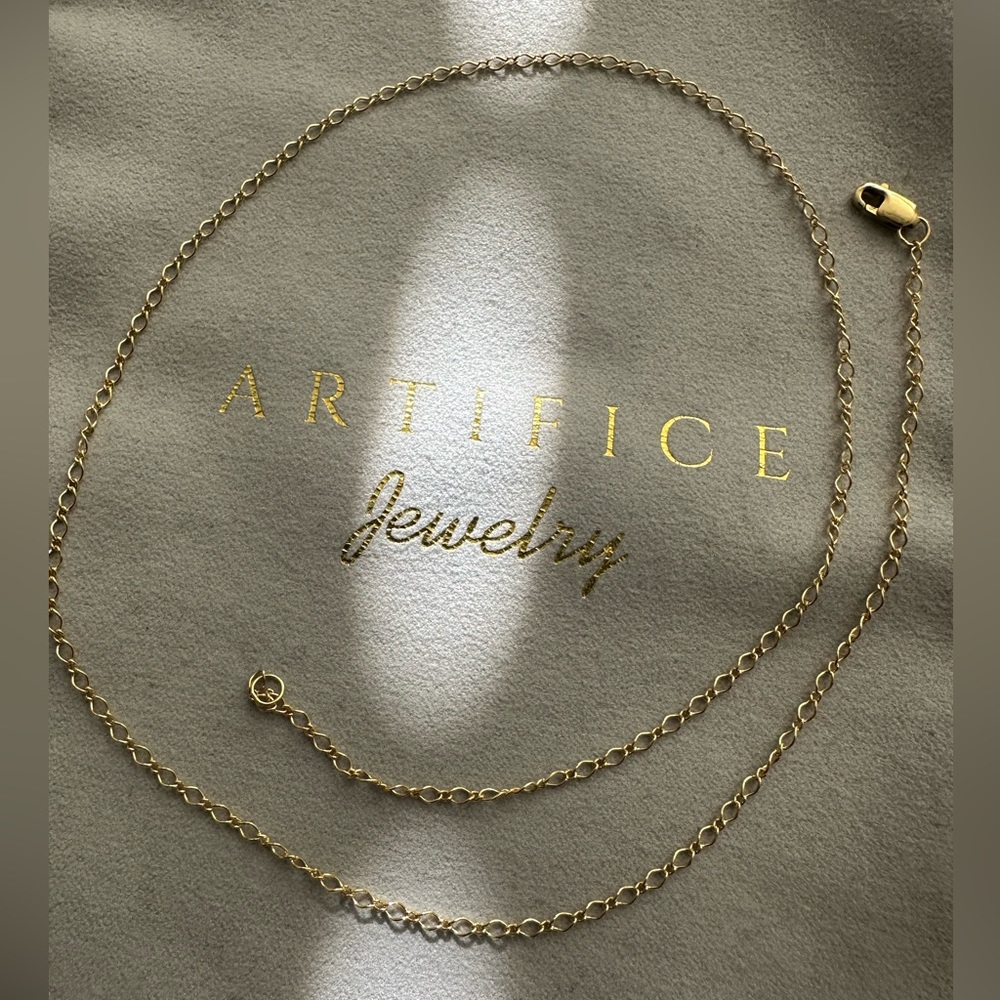 14k Gold Fill Delicate Link Necklace Chain 18" with 2mm link - Picture 5 of 9